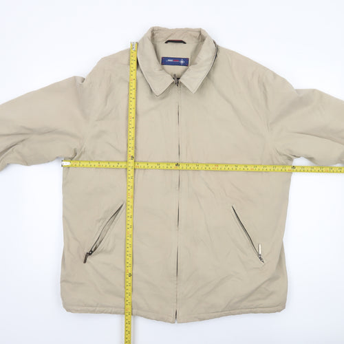 West Rock Men's Beige L Basic Jacket Full Zip Lined Casual Outdoor