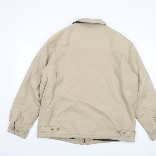 West Rock Men's Beige L Basic Jacket Full Zip Lined Casual Outdoor