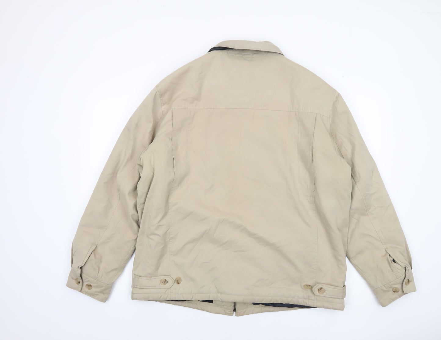West Rock Men's Beige L Basic Jacket Full Zip Lined Casual Outdoor