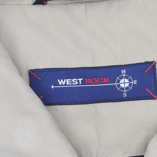 West Rock Men's Beige L Basic Jacket Full Zip Lined Casual Outdoor