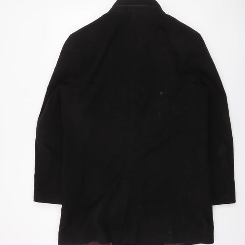 WEIS Men's Black Regular Fit Mid-Length Overcoat Size 50