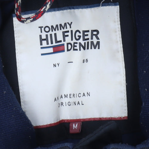 Tommy Hilfiger Men's Black Parka Jacket M Hooded Faux Fur Trim Winter Coat