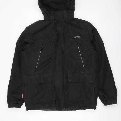 Slazenger Men's Black Waterproof Hooded Rain Jacket Size S