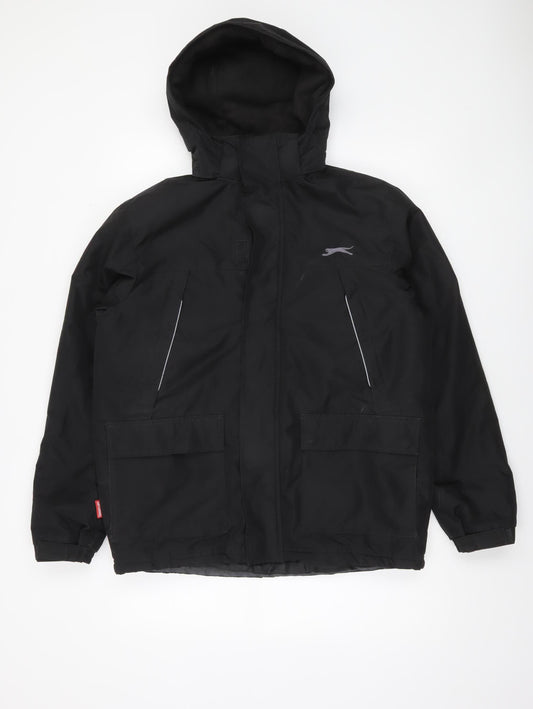 Slazenger Men's Black Waterproof Hooded Rain Jacket Size S