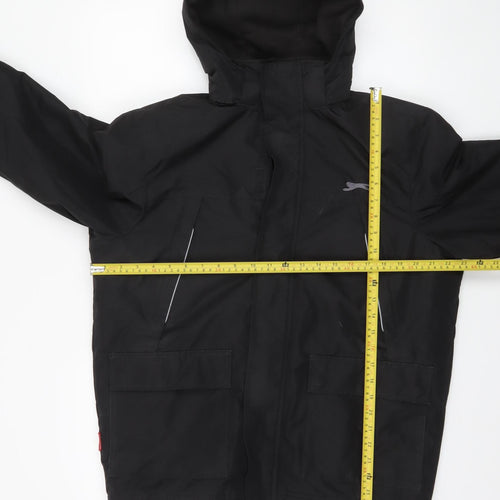 Slazenger Men's Black Waterproof Hooded Rain Jacket Size S