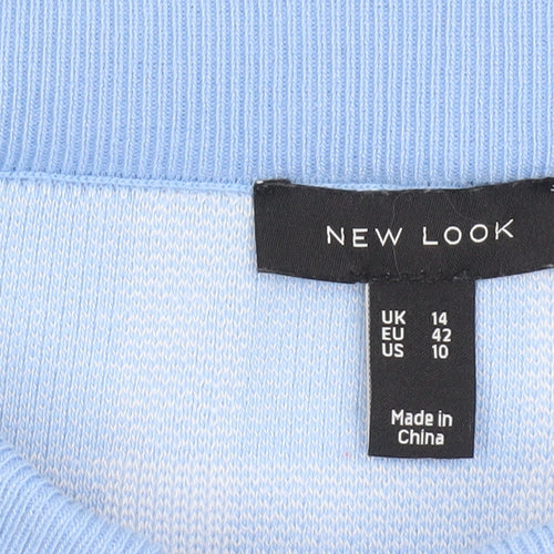 New Look Women's Blue Check Knit Pencil Skirt Size 14