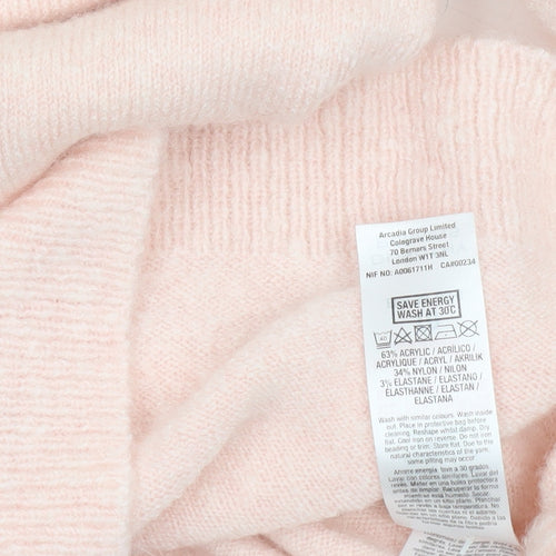 Dorothy Perkins Women Pink Sequin Trim Crew Neck Pullover Jumper UK 10