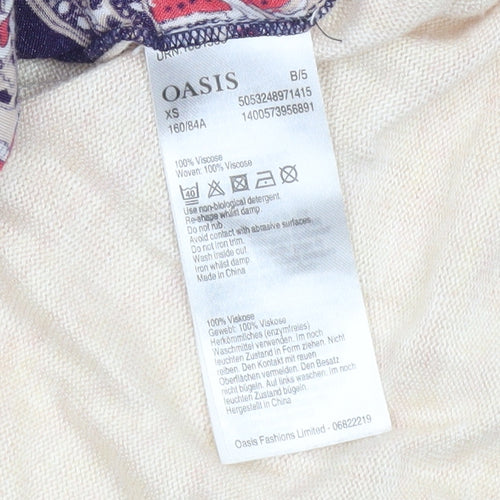 Oasis Womens Multicoloured Paisley Viscose Knit Jumper XS
