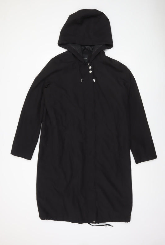 New Look Womens Black Long Hooded Rain Coat Size 14