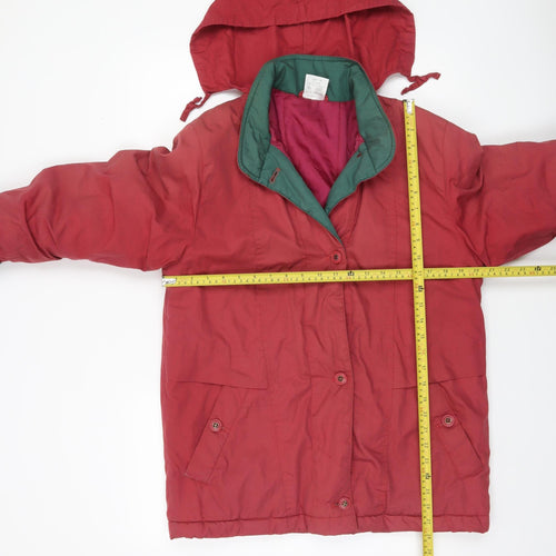 Casual Woman Red Hooded Puffer Jacket Size 10 Women’s Mid-Length