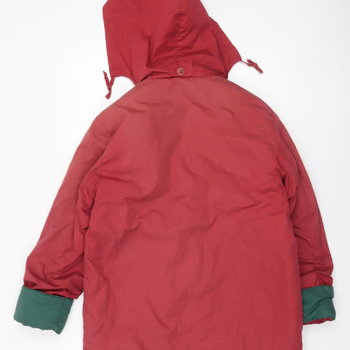 Casual Woman Red Hooded Puffer Jacket Size 10 Women’s Mid-Length