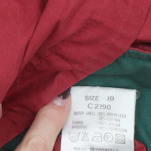 Casual Woman Red Hooded Puffer Jacket Size 10 Women’s Mid-Length
