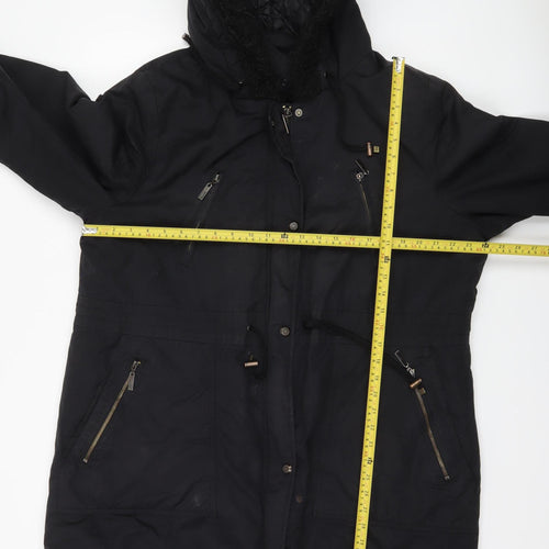 Maine New England Women's Black Hooded Parka Coat Size 22