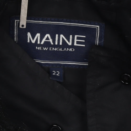 Maine New England Women's Black Hooded Parka Coat Size 22