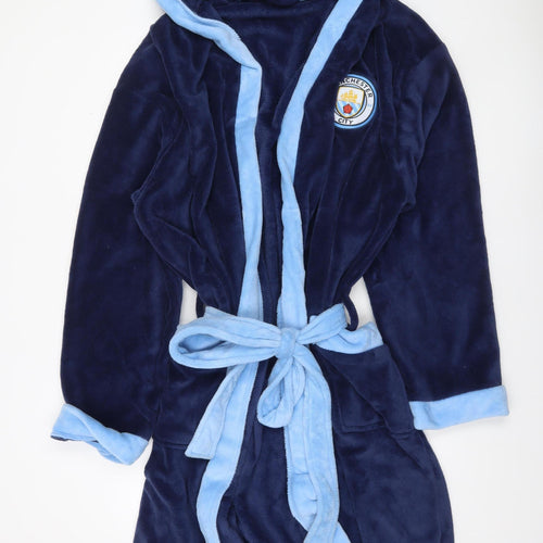 Manchester City Navy Blue Hooded Robe 2XL Men's Soft Fleece Nightwear