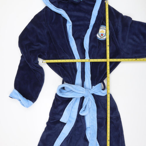 Manchester City Navy Blue Hooded Robe 2XL Men's Soft Fleece Nightwear