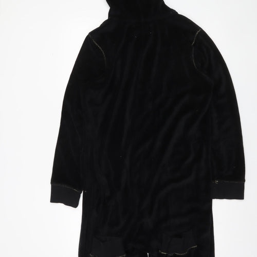 New Look Women’s Black Velour Hooded Onesie L - Zip Front Nightwear