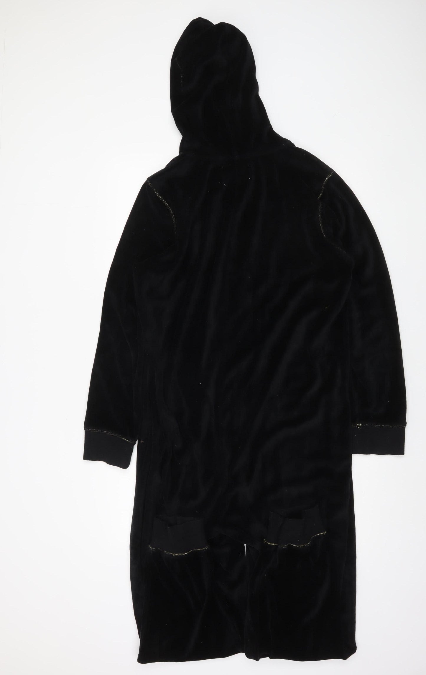 New Look Women’s Black Velour Hooded Onesie L - Zip Front Nightwear
