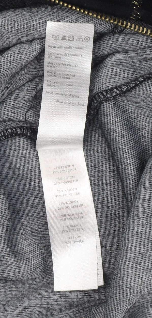 New Look Women’s Black Velour Hooded Onesie L - Zip Front Nightwear