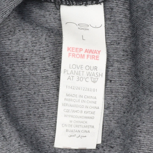 New Look Women’s Black Velour Hooded Onesie L - Zip Front Nightwear