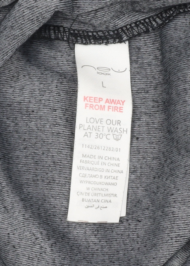 New Look Women’s Black Velour Hooded Onesie L - Zip Front Nightwear