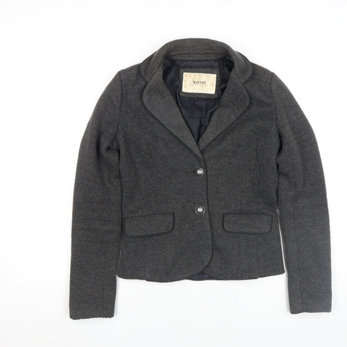 Malvin Women Grey Wool Blend Blazer Jacket Size 12