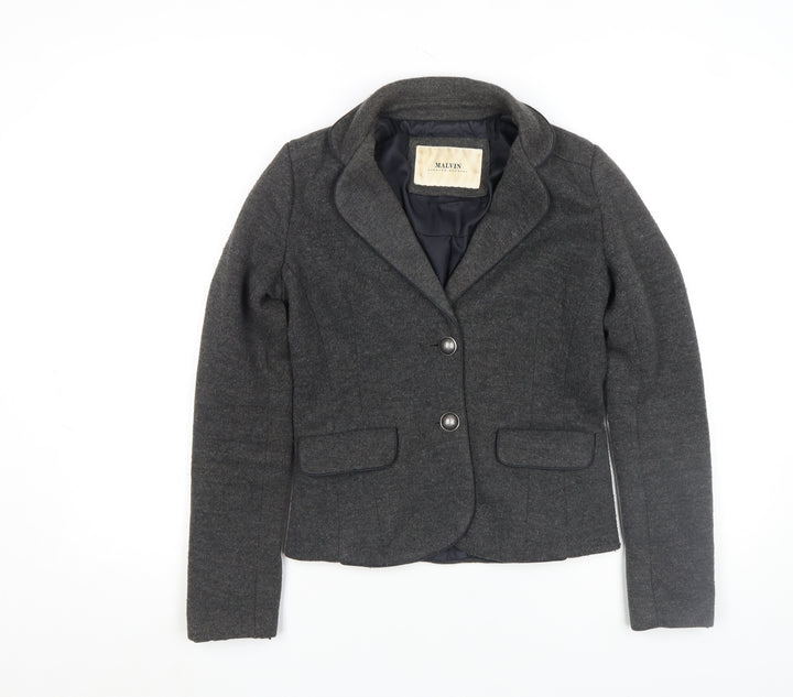 Malvin Women Grey Wool Blend Blazer Jacket Size 12