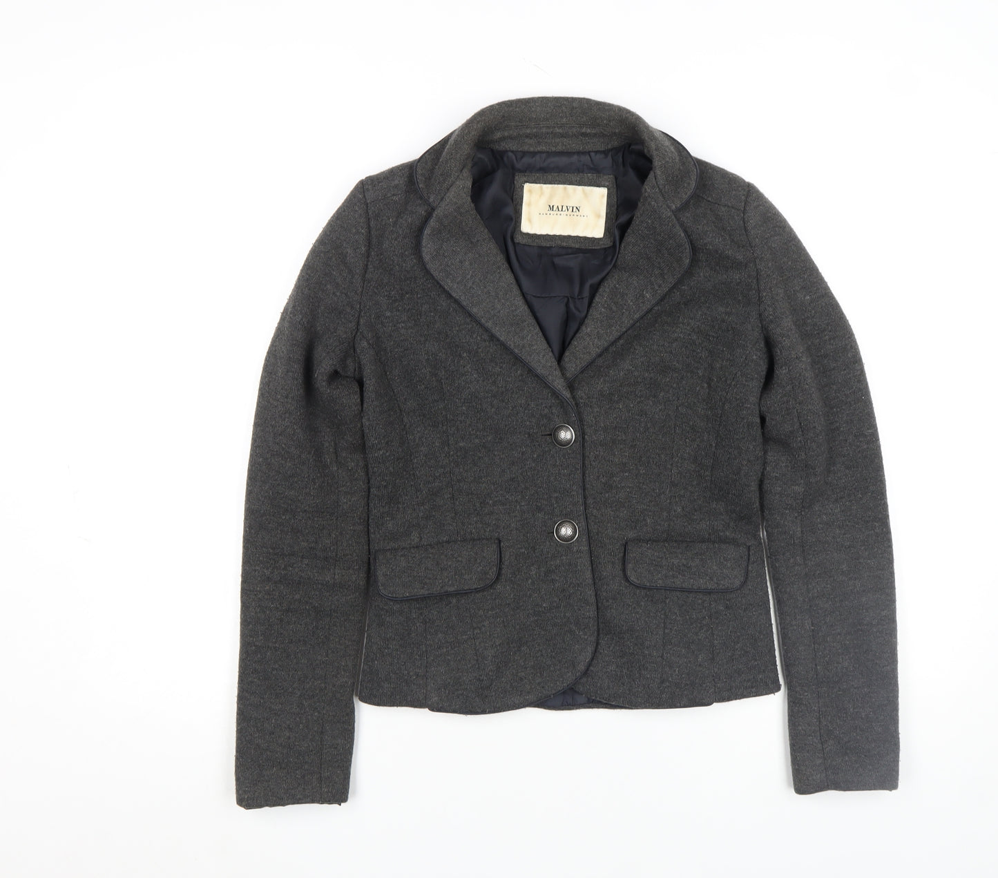 Malvin Women Grey Wool Blend Blazer Jacket Size 12