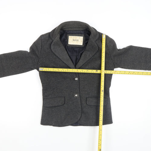 Malvin Women Grey Wool Blend Blazer Jacket Size 12