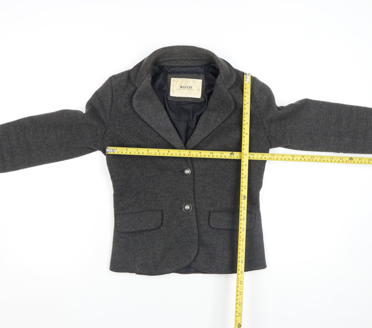 Malvin Women Grey Wool Blend Blazer Jacket Size 12