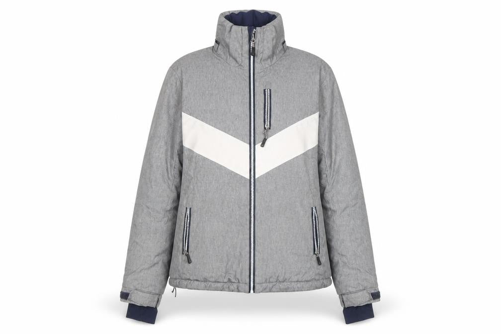 Front view of Crivit PRO Women’s Grey Waterproof Ski Jacket, size L, Winter Coat