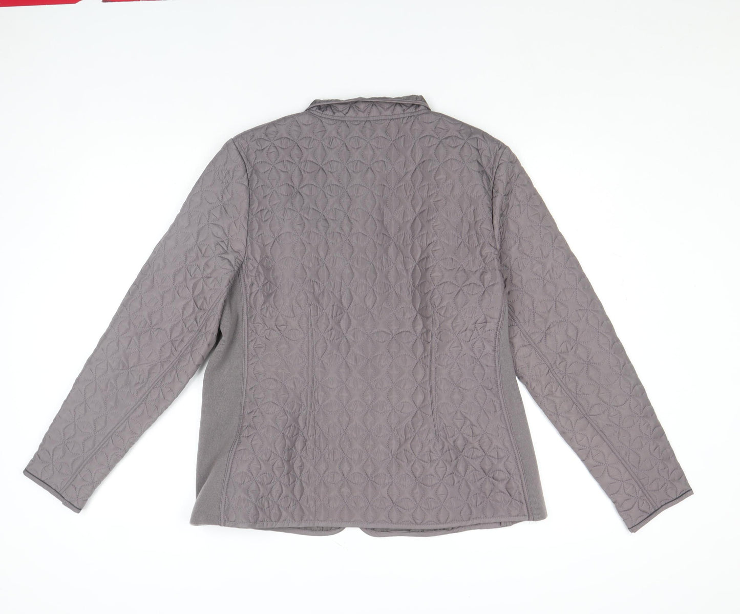 VIZ A VIZ Womens Grey Quilted Full Zip Jacket Size M