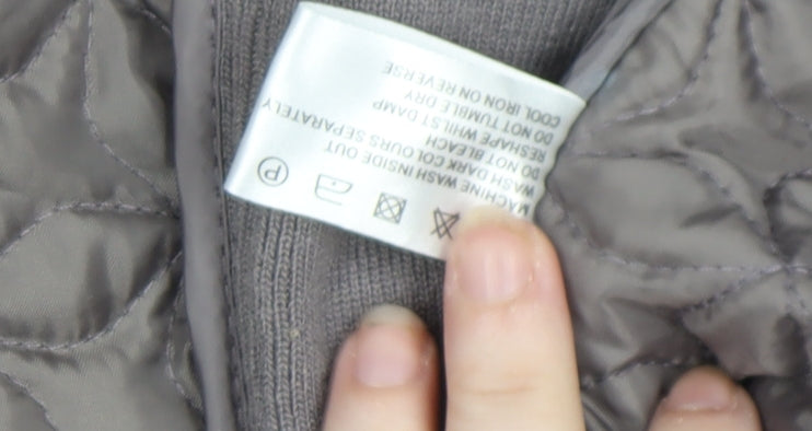 VIZ A VIZ Womens Grey Quilted Full Zip Jacket Size M