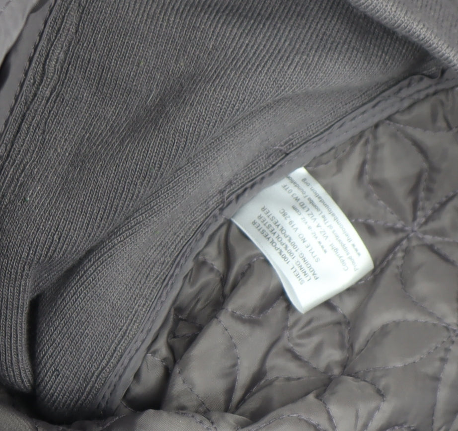 VIZ A VIZ Womens Grey Quilted Full Zip Jacket Size M