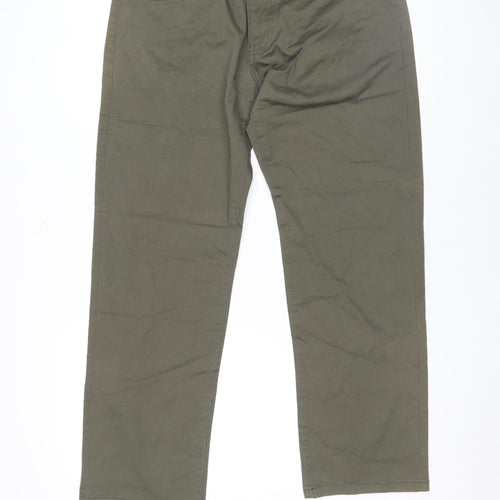 Dunnes Stores Men's Green 36W 30L Chino Trousers Cotton Stretch