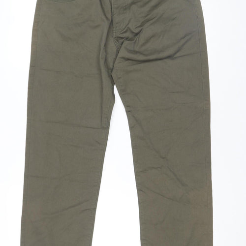 Dunnes Stores Men's Green 36W 30L Chino Trousers Cotton Stretch