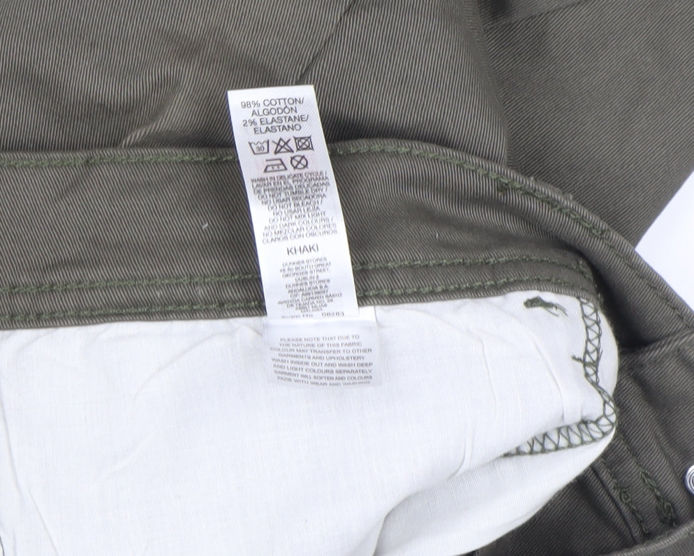 Dunnes Stores Men's Green 36W 30L Chino Trousers Cotton Stretch