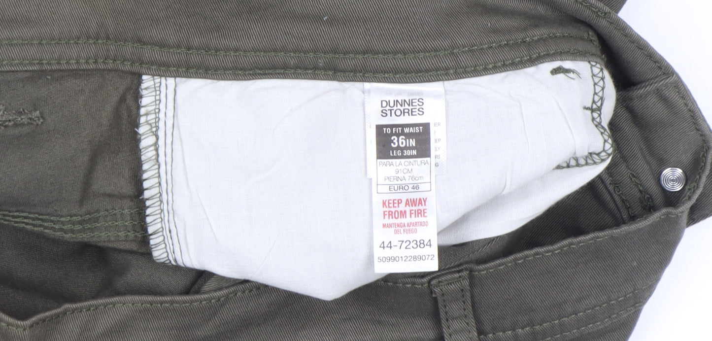 Dunnes Stores Men's Green 36W 30L Chino Trousers Cotton Stretch