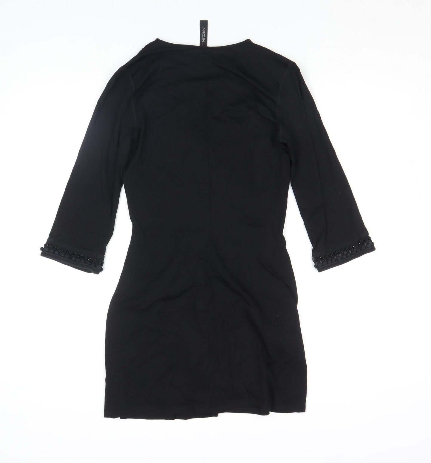 Marc Cain Women’s Black Beaded Shift Dress Size 10 Viscose