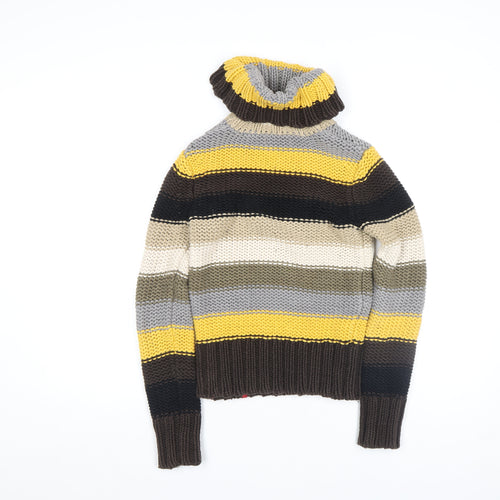 EDC by Esprit Women Multicoloured Roll Neck Striped Knit Jumper M