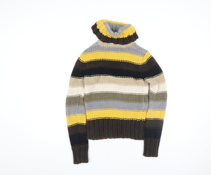 EDC by Esprit Women Multicoloured Roll Neck Striped Knit Jumper M