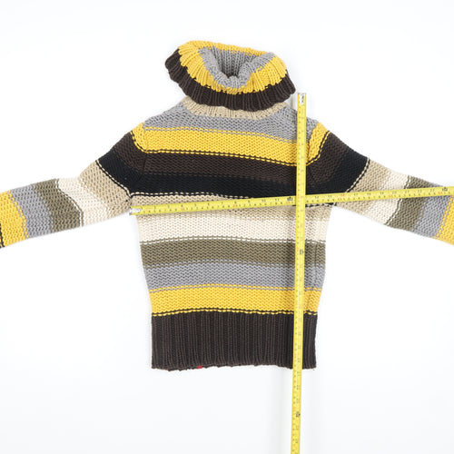EDC by Esprit Women Multicoloured Roll Neck Striped Knit Jumper M