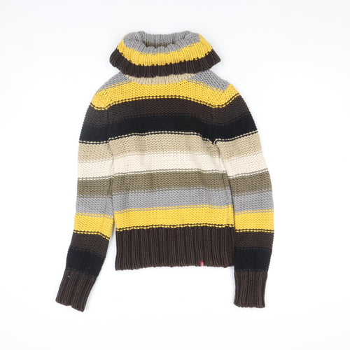EDC by Esprit Women Multicoloured Roll Neck Striped Knit Jumper M