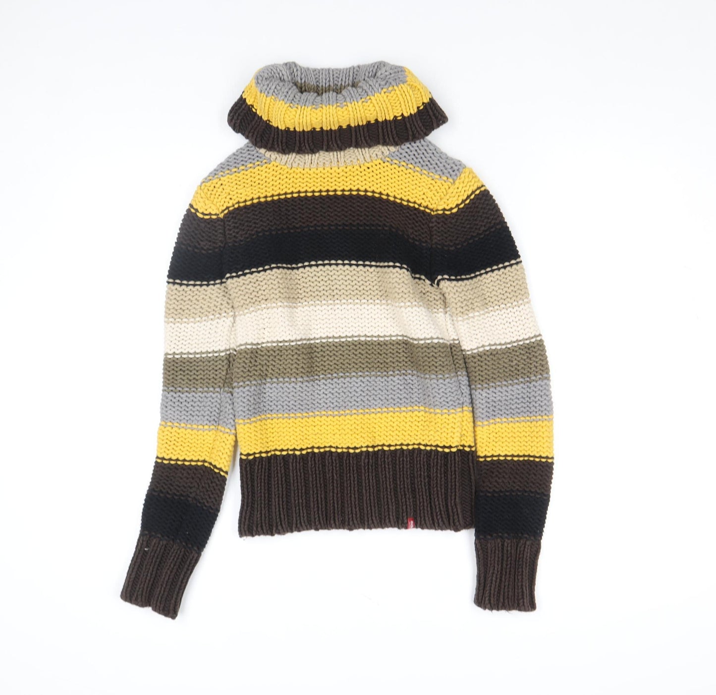 EDC by Esprit Women Multicoloured Roll Neck Striped Knit Jumper M