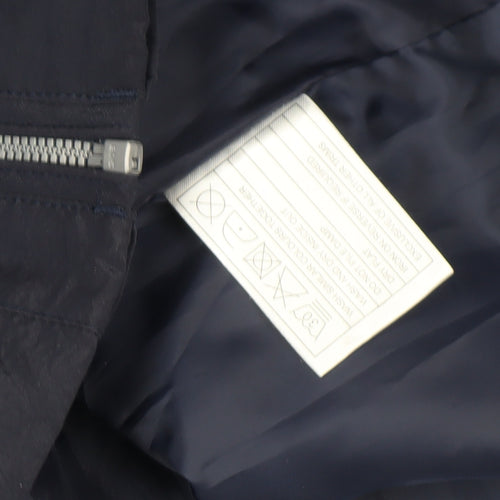 Anna Rose Womens Blue Size 14 Lightweight Nautical Zip Jacket