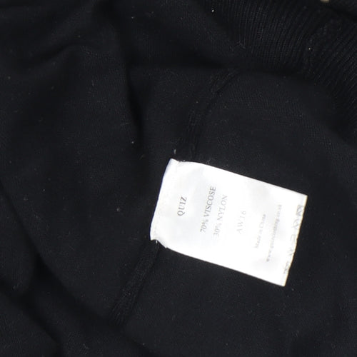 Quiz Women’s Black Beaded Cold Shoulder Roll Neck Knit Top Size S