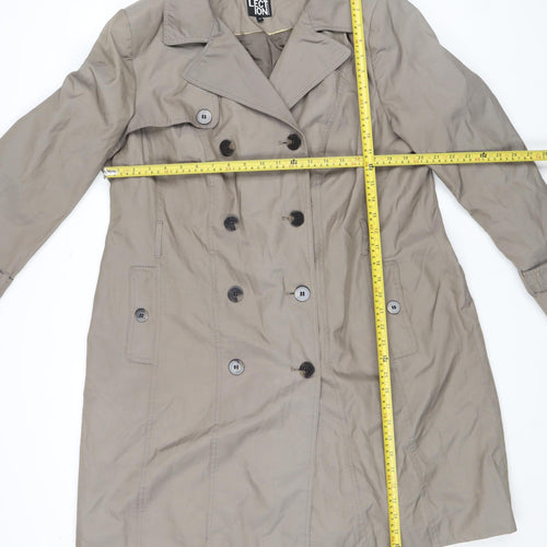 Cinque Uomo Men's Beige Cotton Trench Coat Size L Double-Breasted Classic