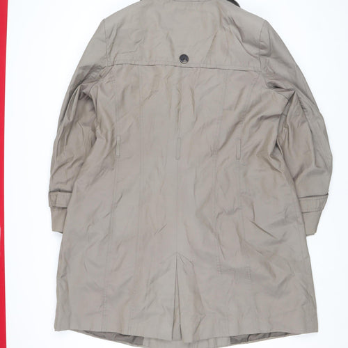 Cinque Uomo Men's Beige Cotton Trench Coat Size L Double-Breasted Classic