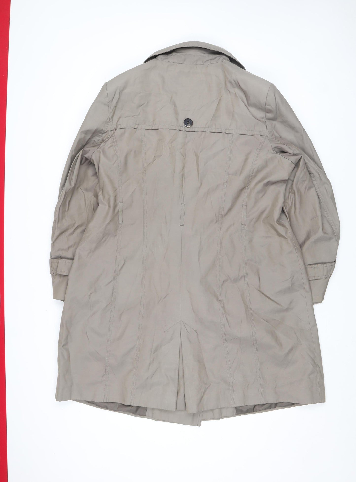 Cinque Uomo Men's Beige Cotton Trench Coat Size L Double-Breasted Classic