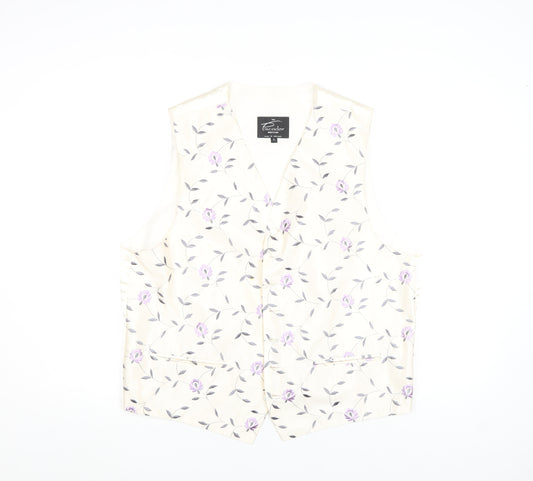 The Piscador Men's Ivory Floral Formal Waistcoat XL